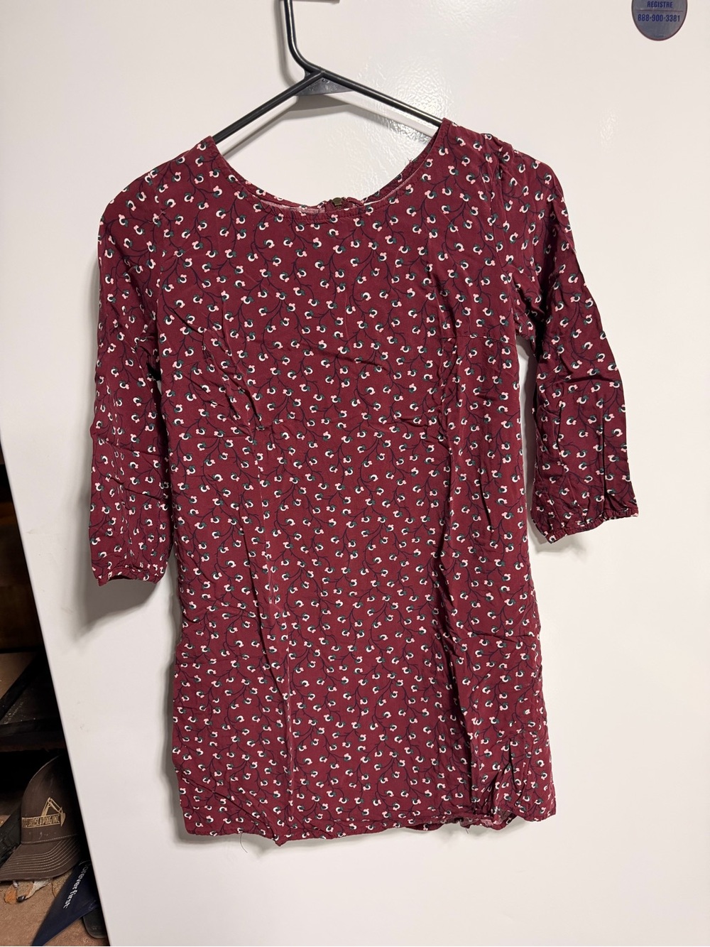 Old Navy Burgundy Printed Scoop Neck Tunic
